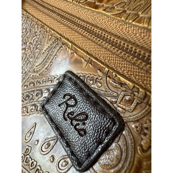 Relic Embossed Leather Wallet With Paisley Design & Snap Closure Tan - Picture 10 of 16